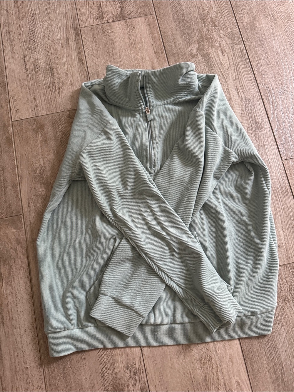 Women's Light Sage Half-Zip Sweater